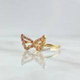 Anillos Alas 3.1gr / T7 1/2 Circones Blancos Naranjas Oro Amarillo*