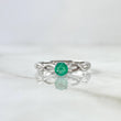 Anillo Solitario Infinito 2.15gr T6 Anillo Esmeraldas 28pts Oro Blanco (Joya)*