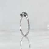 Anillo Solitario Flor Driada 2.45gr T7 1/4 Anillo Esmeraldas 23pts Oro Blanco (Joya)*