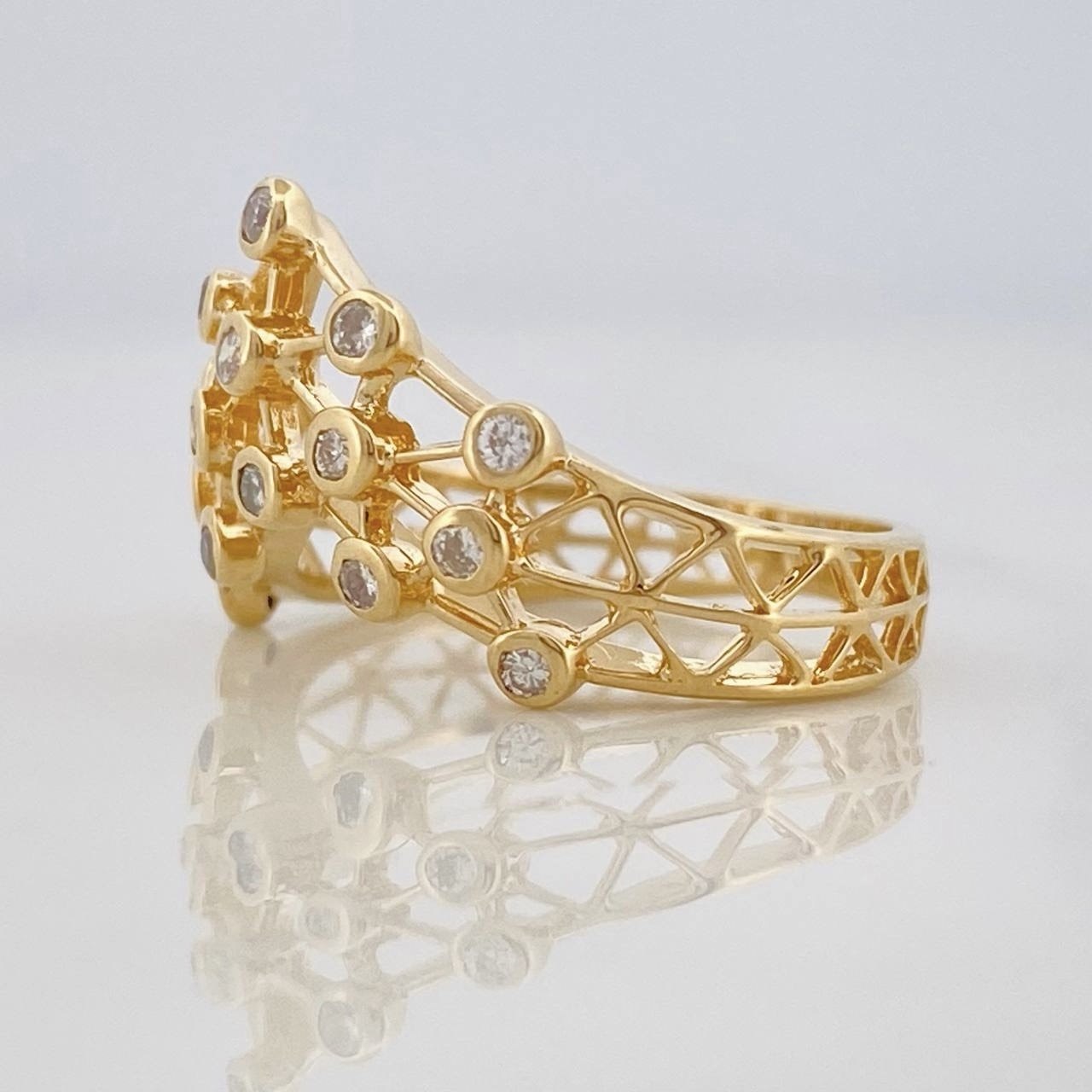 Anillo Malla Real 2.35g / T4 1/4 Oro Amarillo 18K