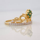 Anillo Corona Olas 2.85g / T7 1/4 Dos Oros Amarillo Blanco 18K