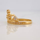 Anillo Corona Corazones 2.65g / T6 Oro Amarillo 18K