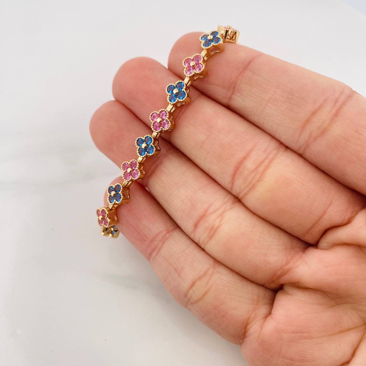 Pulso Flores 9.95g / 14cm / 6mm Oro Amarillo 18K