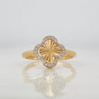 Anillo Trebol 2.15g / T71/4 Dos Oros Amarillo Blanco 18K
