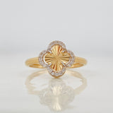 Anillo Trebol 2.25g / T6 Dos Oros Amarillo Blanco 18K