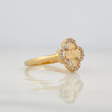Anillo Trebol 2.15g / T71/4 Dos Oros Amarillo Blanco 18K