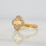 Anillo Trebol 2.25g / T6 Dos Oros Amarillo Blanco 18K