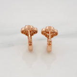 Candongas Trebol 2.65g / 1.3cm Dos Oros Blanco Rosa 18K