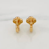Candongas Trebol 2.7g / 1.3cm Dos Oros Negro Amarillo 18K