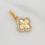 Dije Trebol 1g / 1.8cm Dos Oros Amarillo Blanco 18K