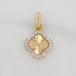 Dije Trebol 1g / 1.8cm Dos Oros Amarillo Blanco 18K
