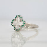 Anillo Trebol 2.25g / T6 1/4 Oro Blanco 18K