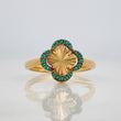 Anillo Trebol 2.15g / T6 3/4 Dos Oros Negro Amarillo 18K