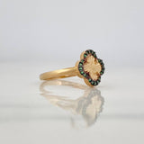 Anillo Trebol 2.15g / T6 3/4 Dos Oros Negro Amarillo 18K