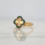 Anillo Trebol 2.15g / T6 3/4 Dos Oros Negro Amarillo 18K