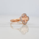 Anillo Trebol 2.05g / T6 3/4 Dos Oros Blanco Rosa 18K
