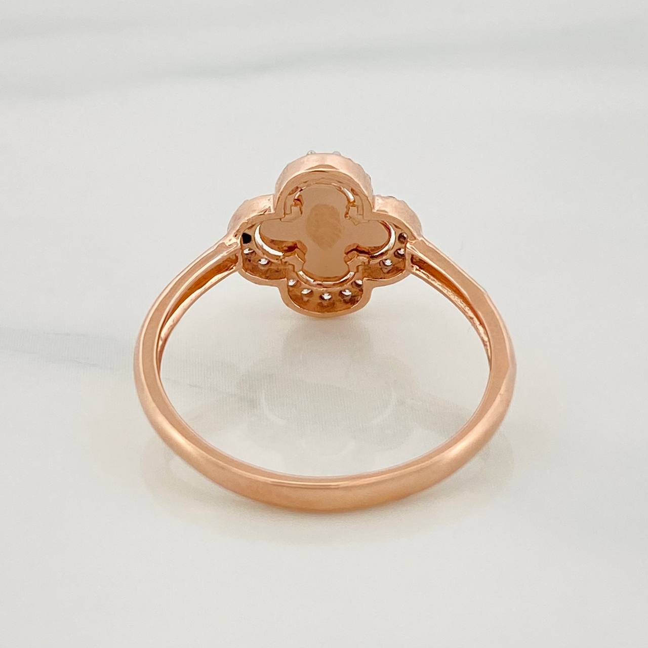 Anillo Trebol 2.05g / T6 3/4 Dos Oros Blanco Rosa 18K