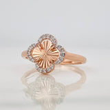 Anillo Trebol 2.05g / T6 3/4 Dos Oros Blanco Rosa 18K