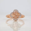 Anillo Trebol 2.05g / T6 3/4 Dos Oros Blanco Rosa 18K