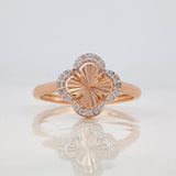 Anillo Trebol 2.05g / T6 3/4 Dos Oros Blanco Rosa 18K