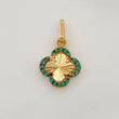 Dije Trebol 1g / 1.8cm Dos Oros Negro Amarillo 18K