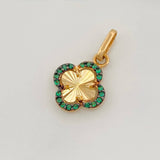 Dije Trebol 1g / 1.8cm Dos Oros Negro Amarillo 18K