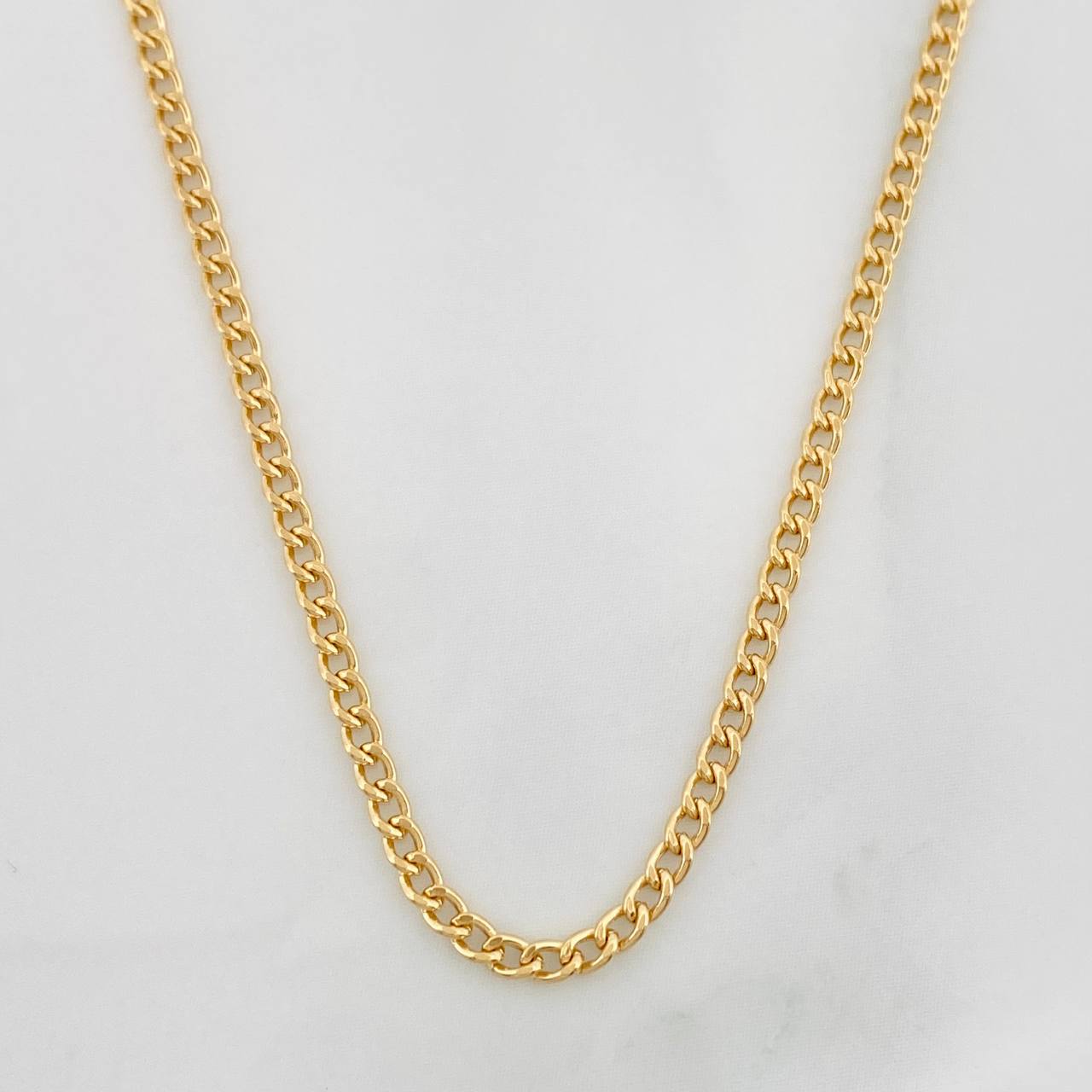 Cadena Cubana 2.5g / 50cm / 1.7mm Oro Amarillo 18K