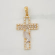 Dije Cruz Jesús 2.1g / 3.7cm Dos Oros Amarillo Blanco 18K