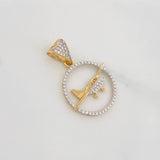 Dije Avioneta 2.6g / 3cm Dos Oros Amarillo Blanco 18K