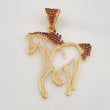 Dije Silueta Caballo 2.95g / 3.8cm Dos Oros Negro Amarillo 18K