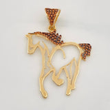Dije Silueta Caballo 2.95g / 3.8cm Dos Oros Negro Amarillo 18K