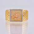 Anillo Caballo Cuadro Enmallado 6.3gr / T10 / Tres Oros 18K