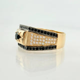Anillo Sello Estrellado 5gr / T10 / Oro Amarillo 18K