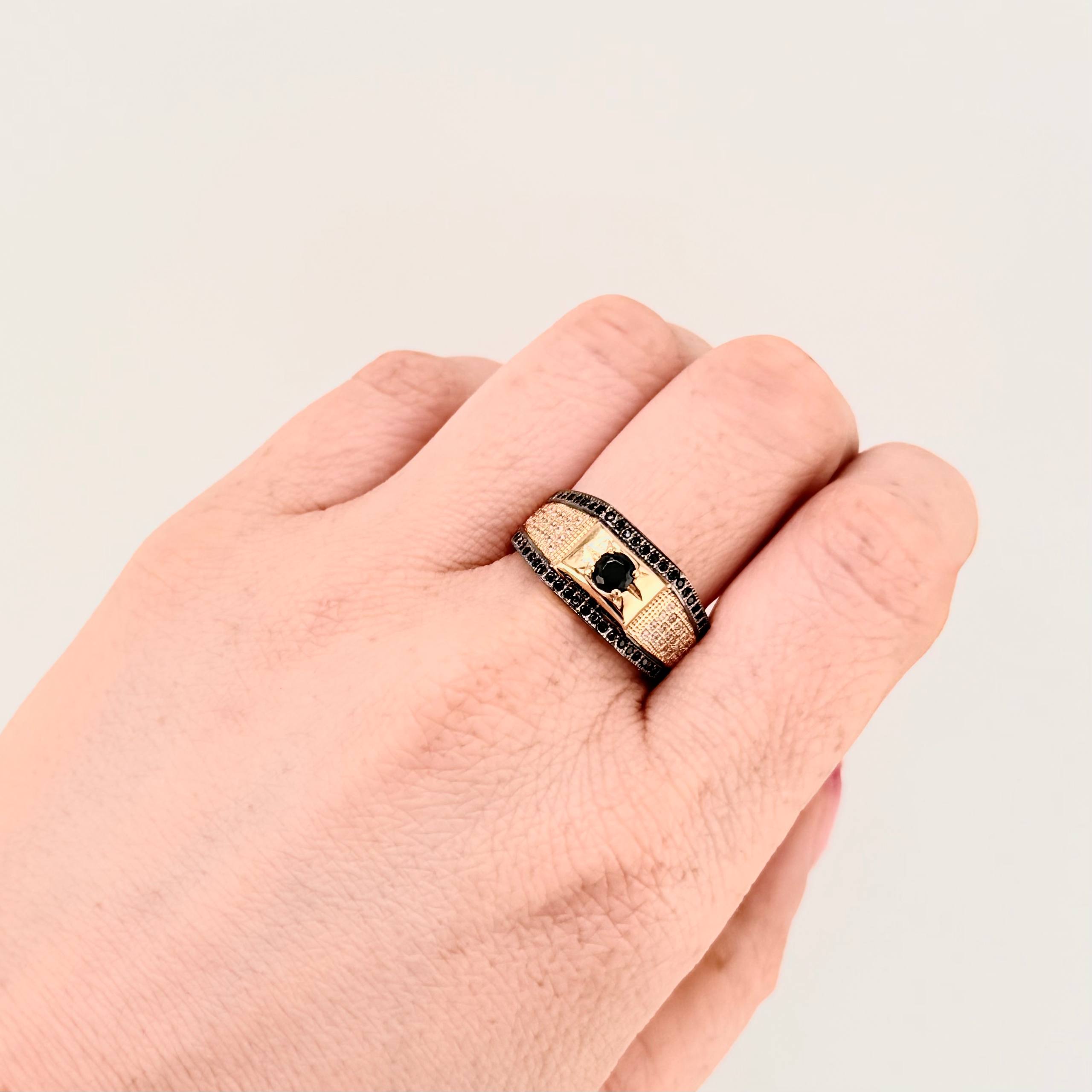 Anillo Sello Estrellado 5gr / T10 / Oro Amarillo 18K