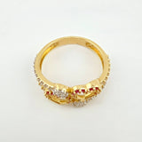 Anillo Doble Carril Corazon 3.3gr / T7 / Oro Amarillo 18K
