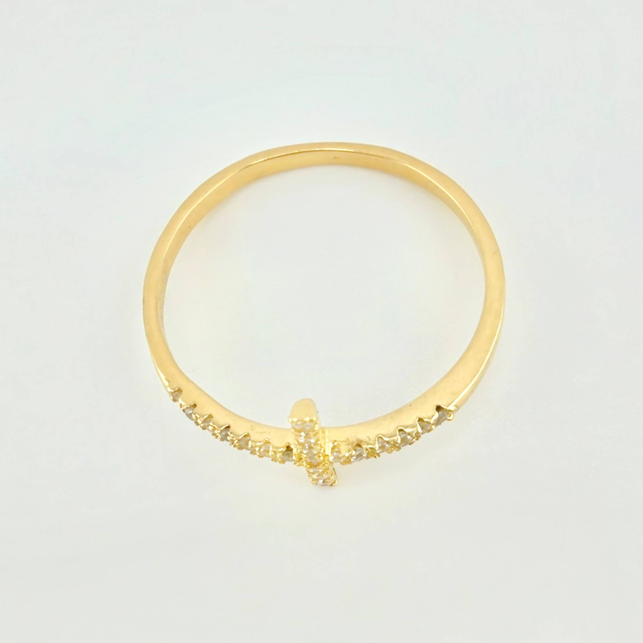 Anillo Cruz 1.4gr / T7 3/4 / Oro Amarillo 18K