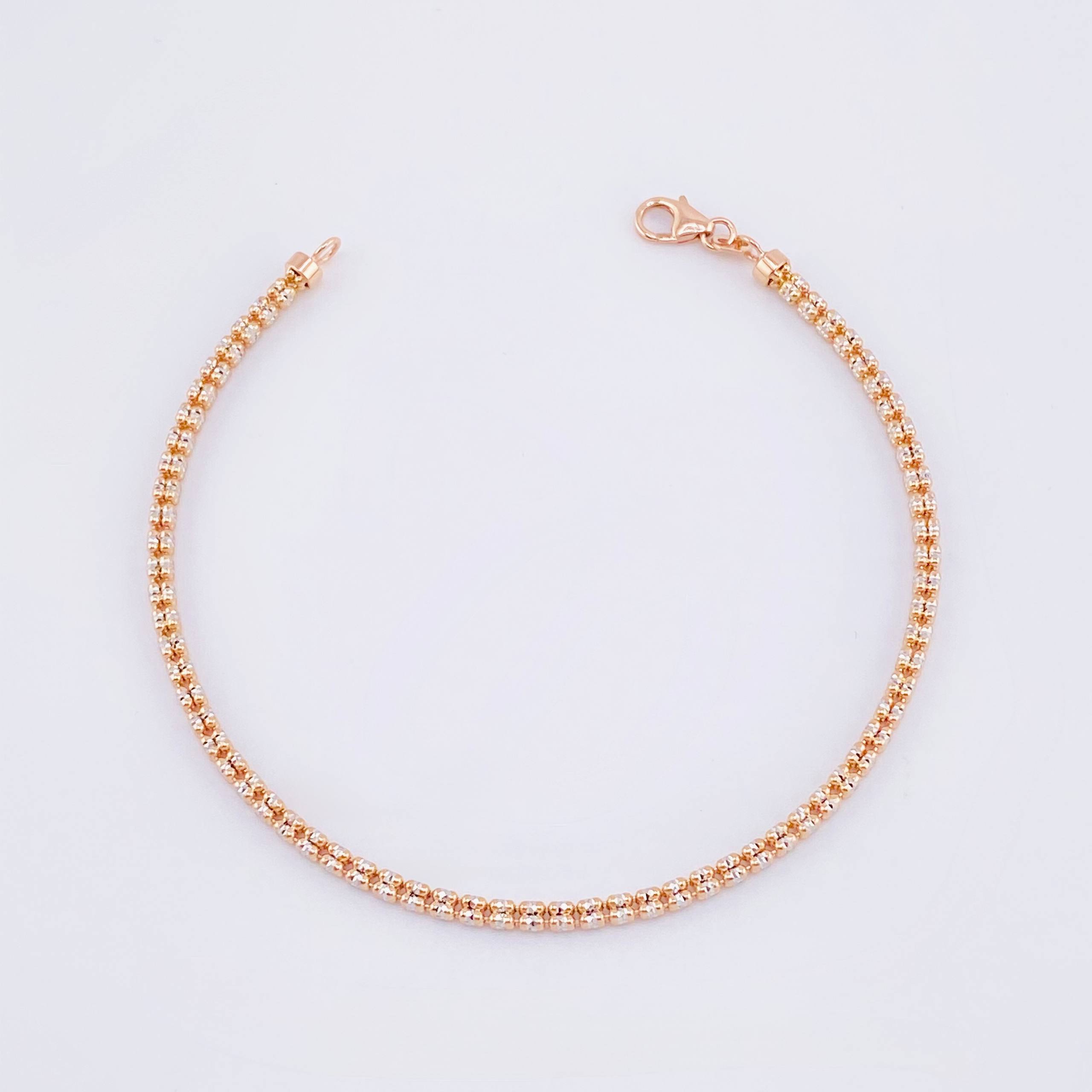 Pulso Ice Diamantada 5.55gr / 19.5cm / 2.4mm Oro Rosa +4 18K