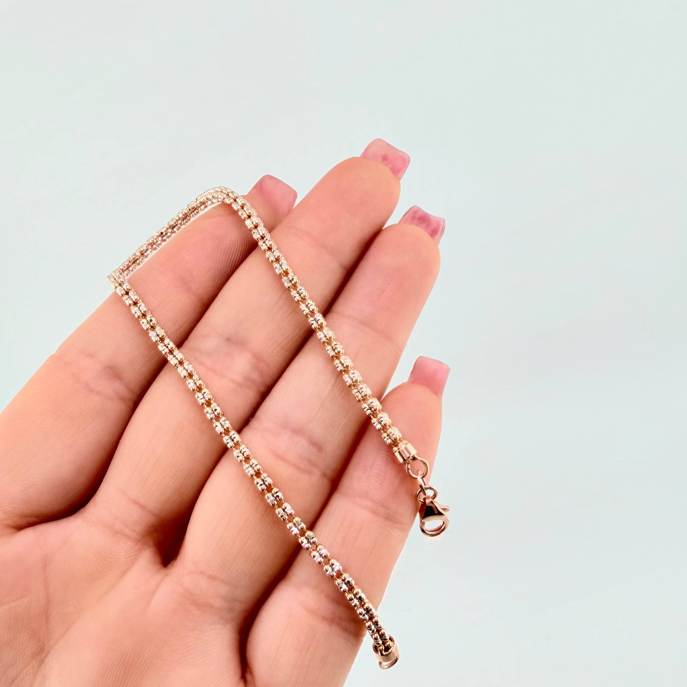 Pulso Ice Diamantada 5.55gr / 19.5cm / 2.4mm Oro Rosa +4 18K