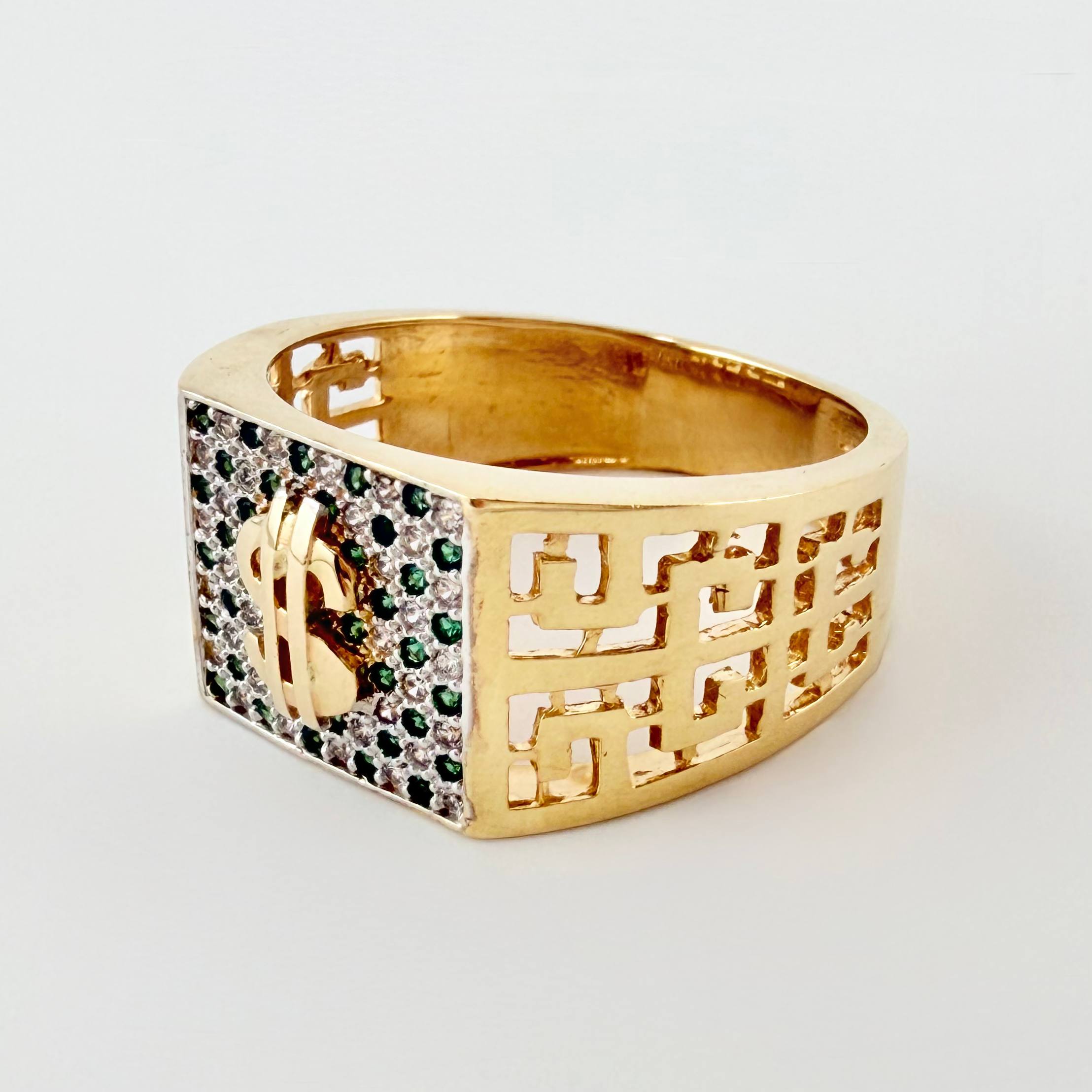 Anillo Marco Dólar Trival 6.75gr / T11 / Oro Amarillo 18K *