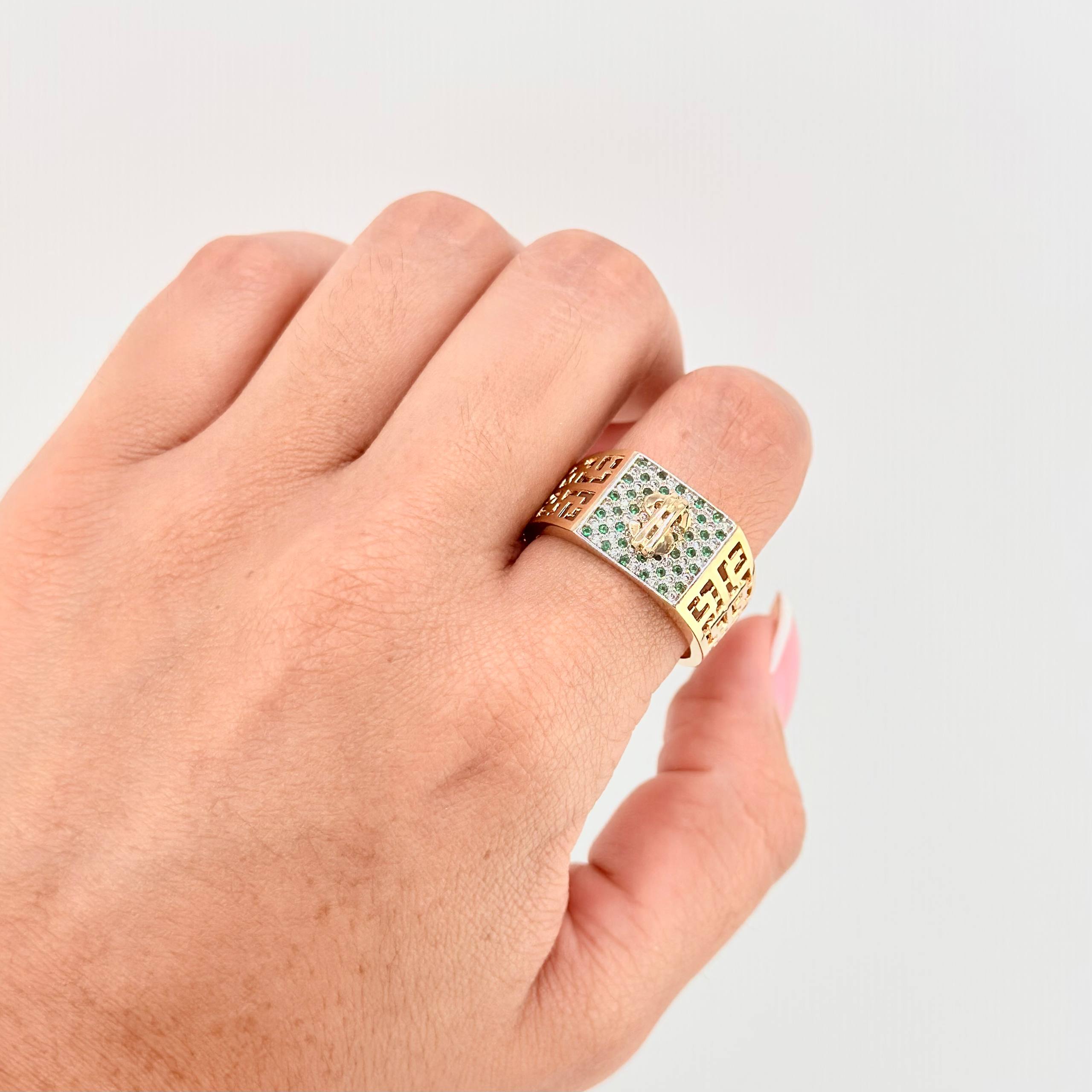 Anillo Marco Dólar Trival 6.75gr / T11 / Oro Amarillo 18K *