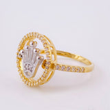 Anillo Corona Aro 3.45gr / T7 / Dos Oros Amarillo Blanco 18K