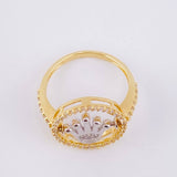 Anillo Corona Aro 3.45gr / T7 / Dos Oros Amarillo Blanco 18K