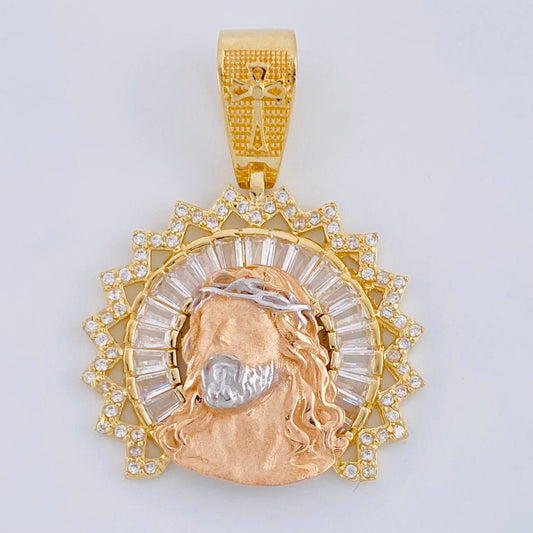 Dije Rostro De Cristo 7.65 g / 3.5 cm Tres Oros 18K