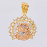 Dije Rostro De Cristo 7.65 g / 3.5 cm Tres Oros 18K