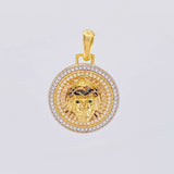 Dije Medalla Rostro Jesus 5.25 g / 3 cm Tres Oros 18K