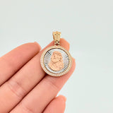 Dije Medalla Rostro Jesus 5.55 g / 3.1 cm Tres Oros 18K