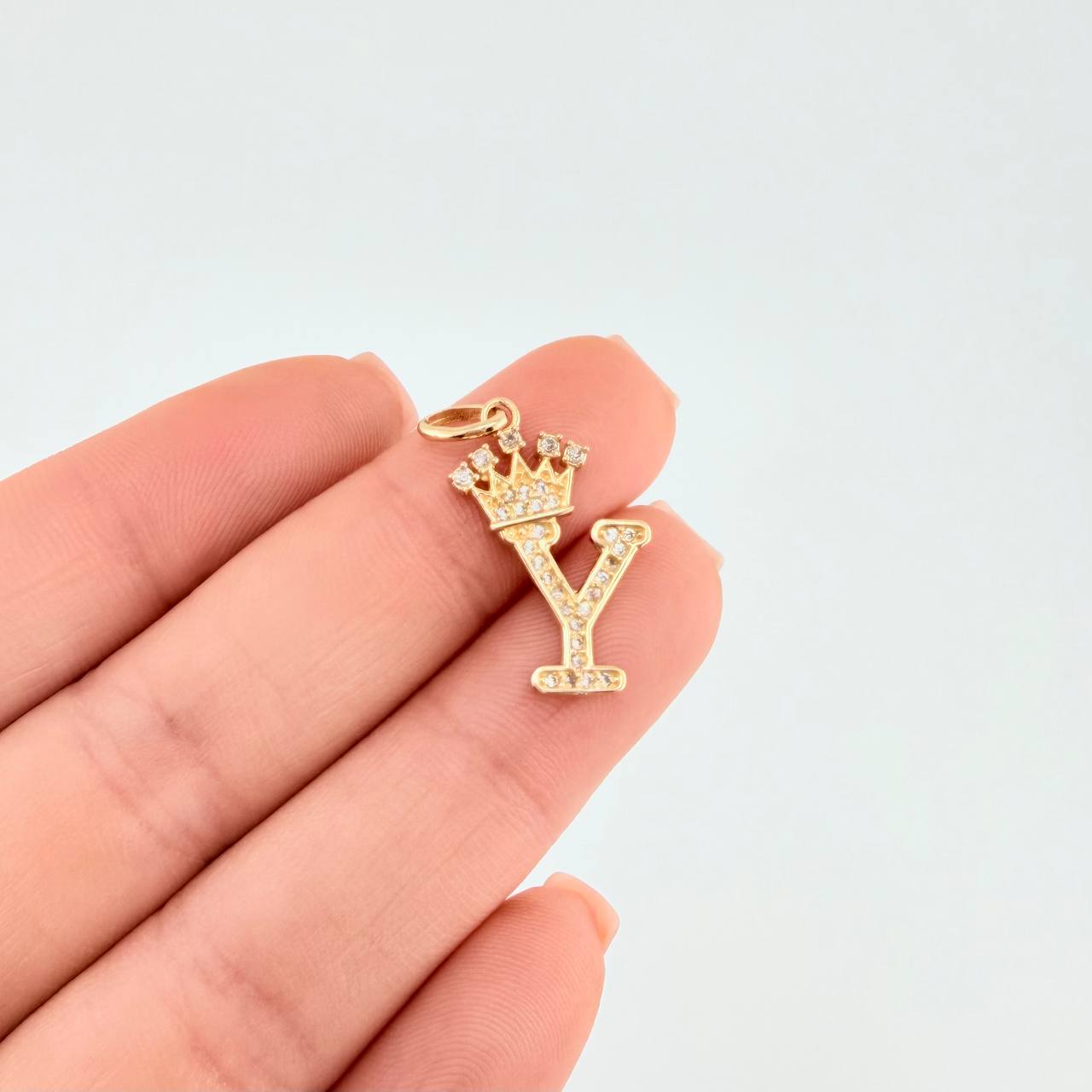 Dije Corona Letra Y 1.65g / 2.6cm Oro Amarillo 18K