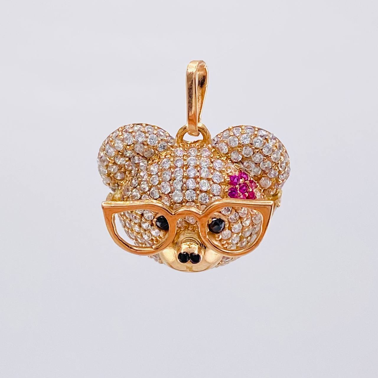Dije Rostro Oso 3 g / 2 cm Oro Rosa 18K