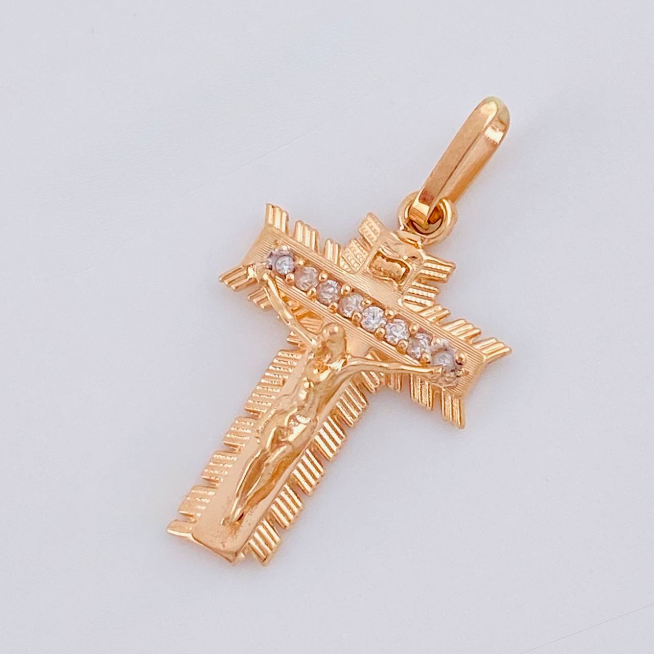 Dije Cruz Señor De Los Milagros 2 g / 2.6 cm Oro Rosa 18K