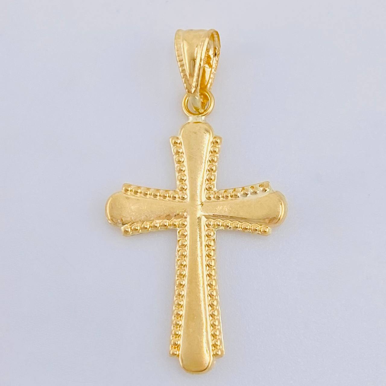 Dije Cruz Bordes Punteadas 0.9 g / 3.1 cm Oro Amarillo 18K